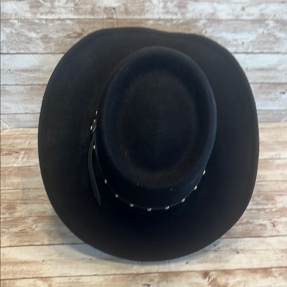Texas Hat Co Pigalle Black and Silver Western Style Hat with Studded Band 7-1/8 - Picture 6 of 9